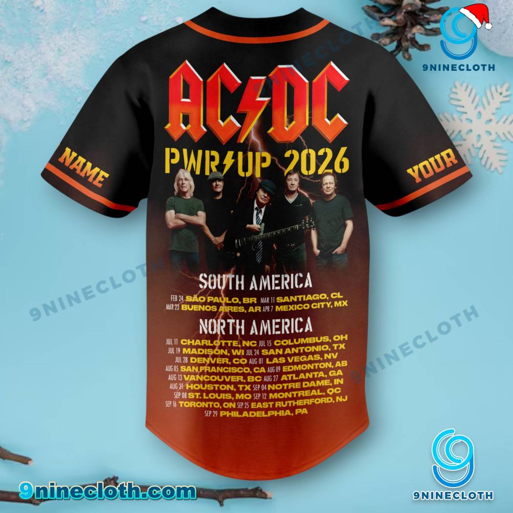 AC/DC Pwr Up 2026 Tour Personalized Baseball Jersey HG - Image 3