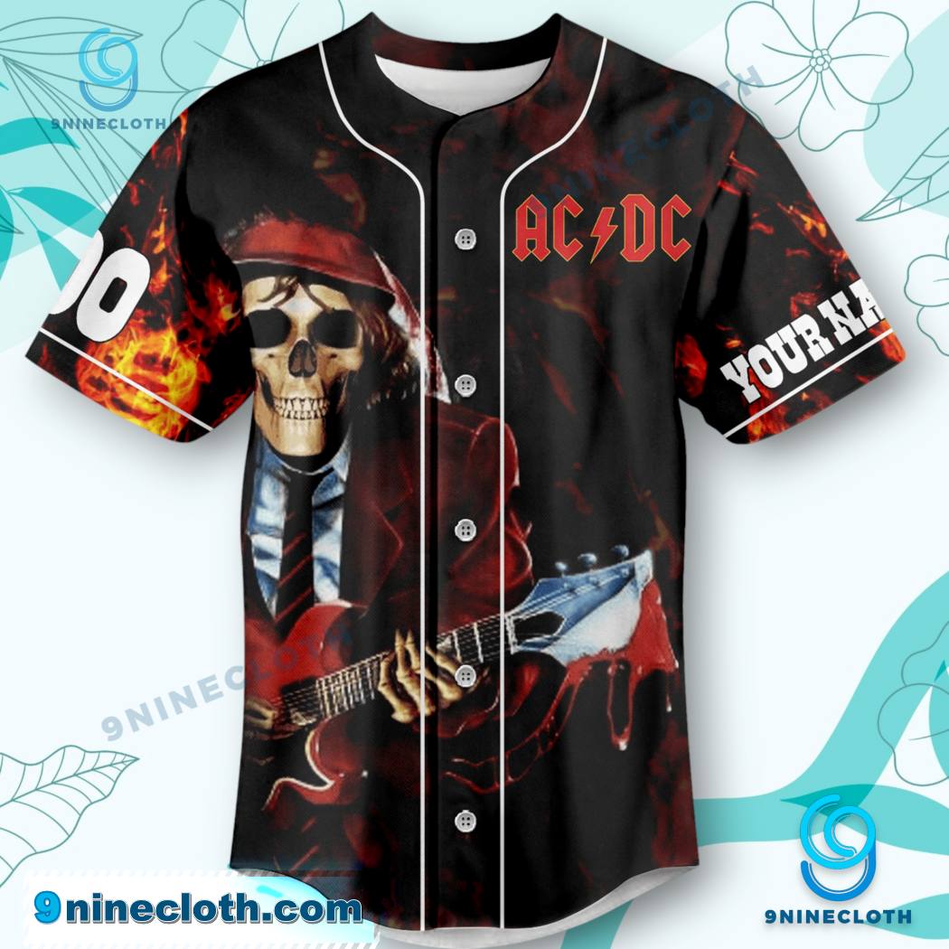 Ac/dc Never Too Old To Rock Personalized Baseball Jersey HG - Image 3