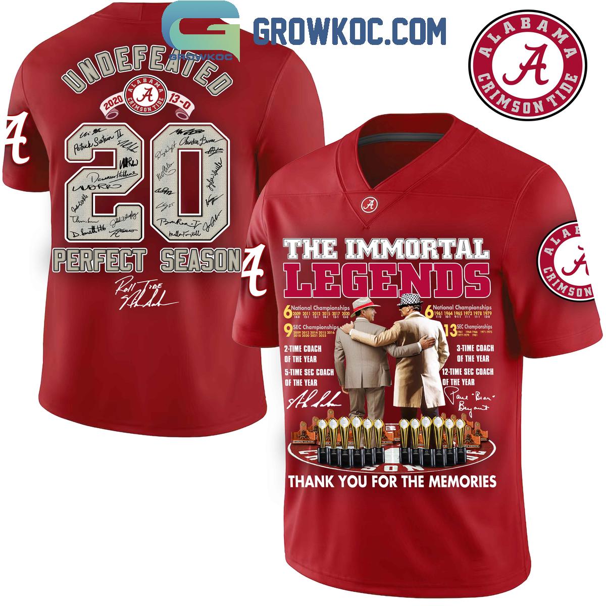 Alabama Crimson Tide Undefeated The Immortal Legends Memories Football Jersey, Mesh Jersey, Women Croptop Sports Shirt HFN