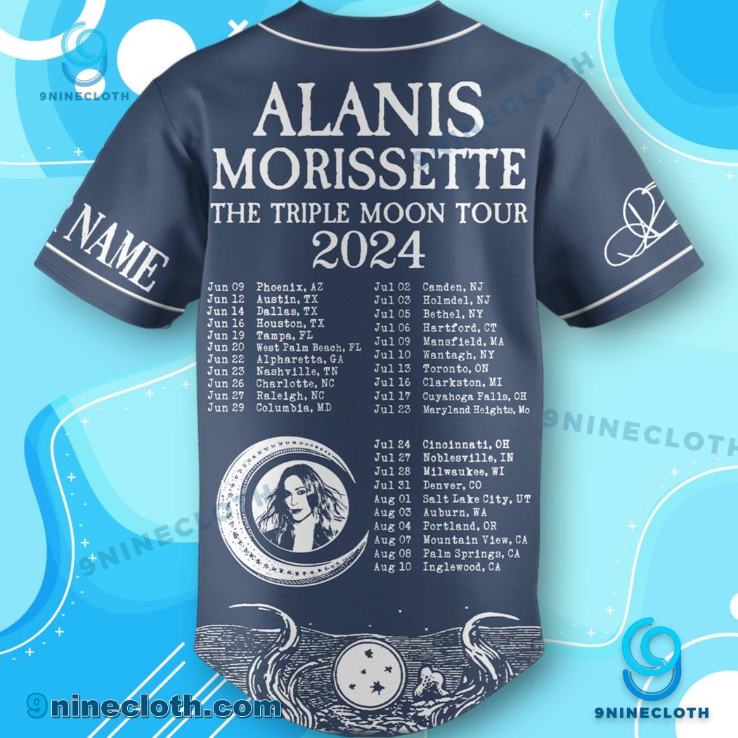 Alanis Morissette The Triple Moon Tour 2024 Personalized Baseball Jersey HG - Image 3