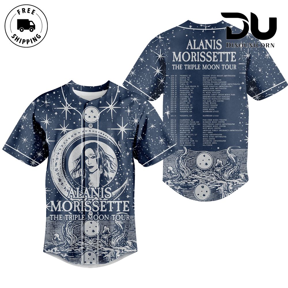 Alanis Morissette The Triple Moon Tour Baseball Jersey NNA