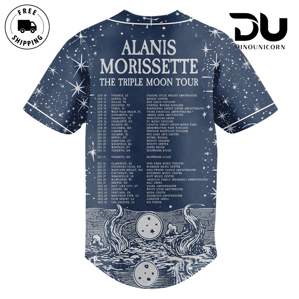 Alanis Morissette The Triple Moon Tour Baseball Jersey NNA - Image 2
