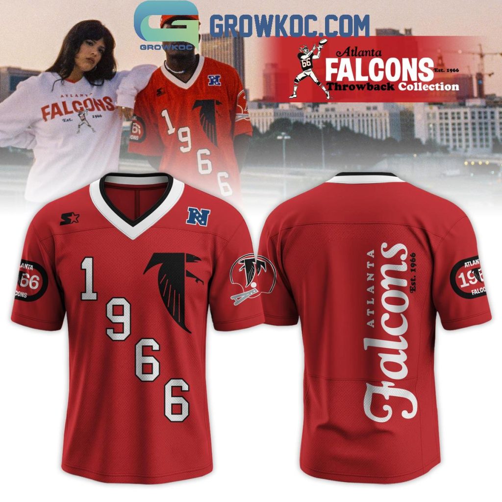 Atlanta Falcons 1966 Throwback Football Jersey, Mesh Jersey, Women Croptop Sports Shirt HFN