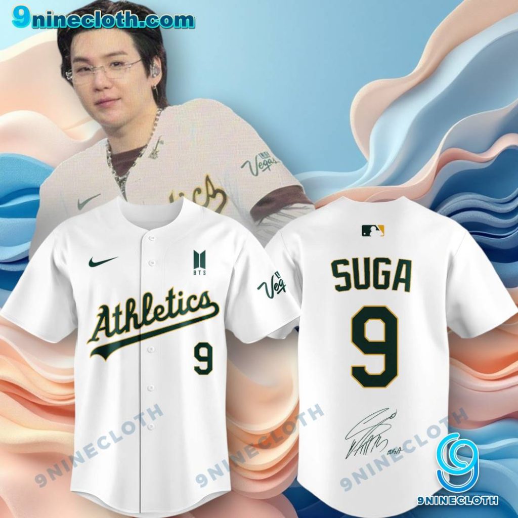 BTS Suga Oakland Athletics Las Vegas Baseball Jersey HG