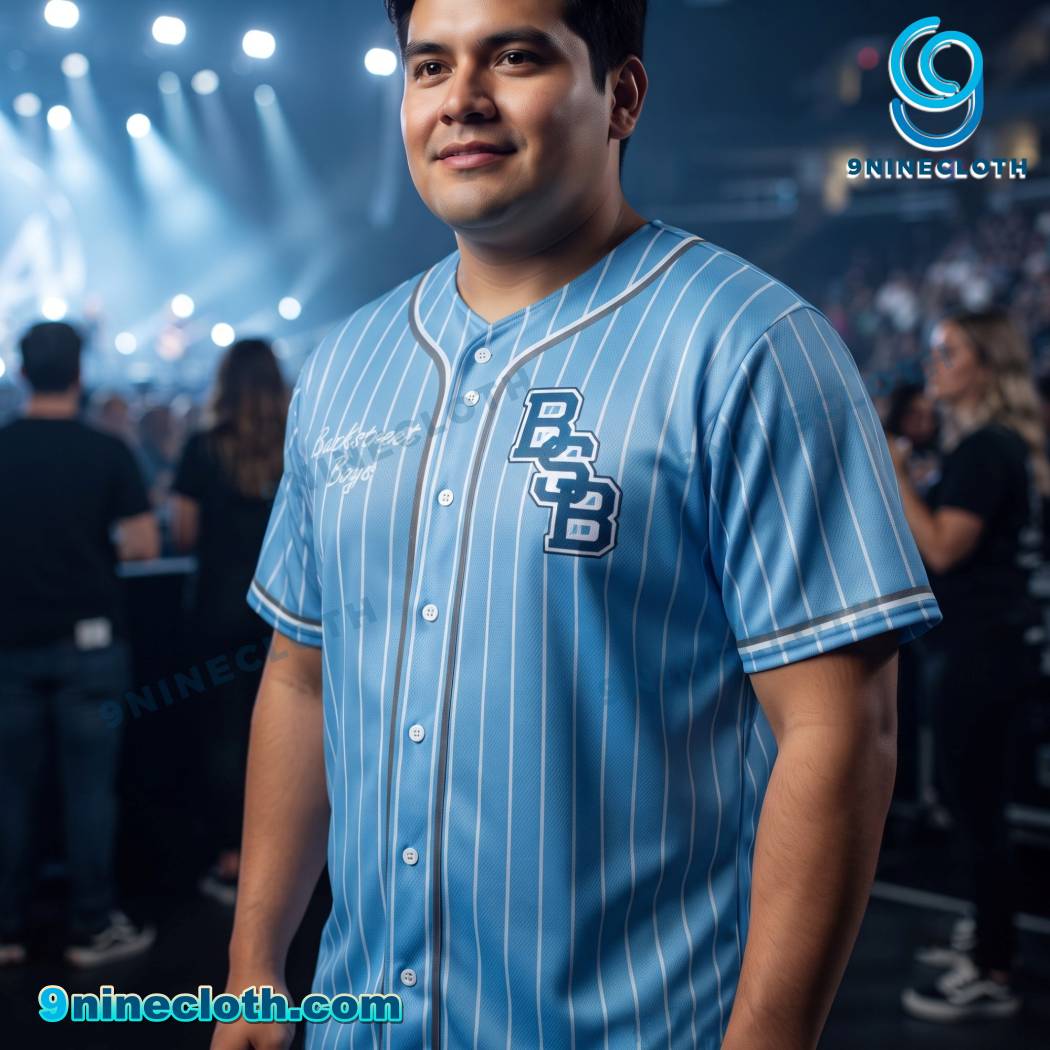 Backstreet Boys Into The Millennium 2026 Striped Blue Baseball Jersey HG - Image 2