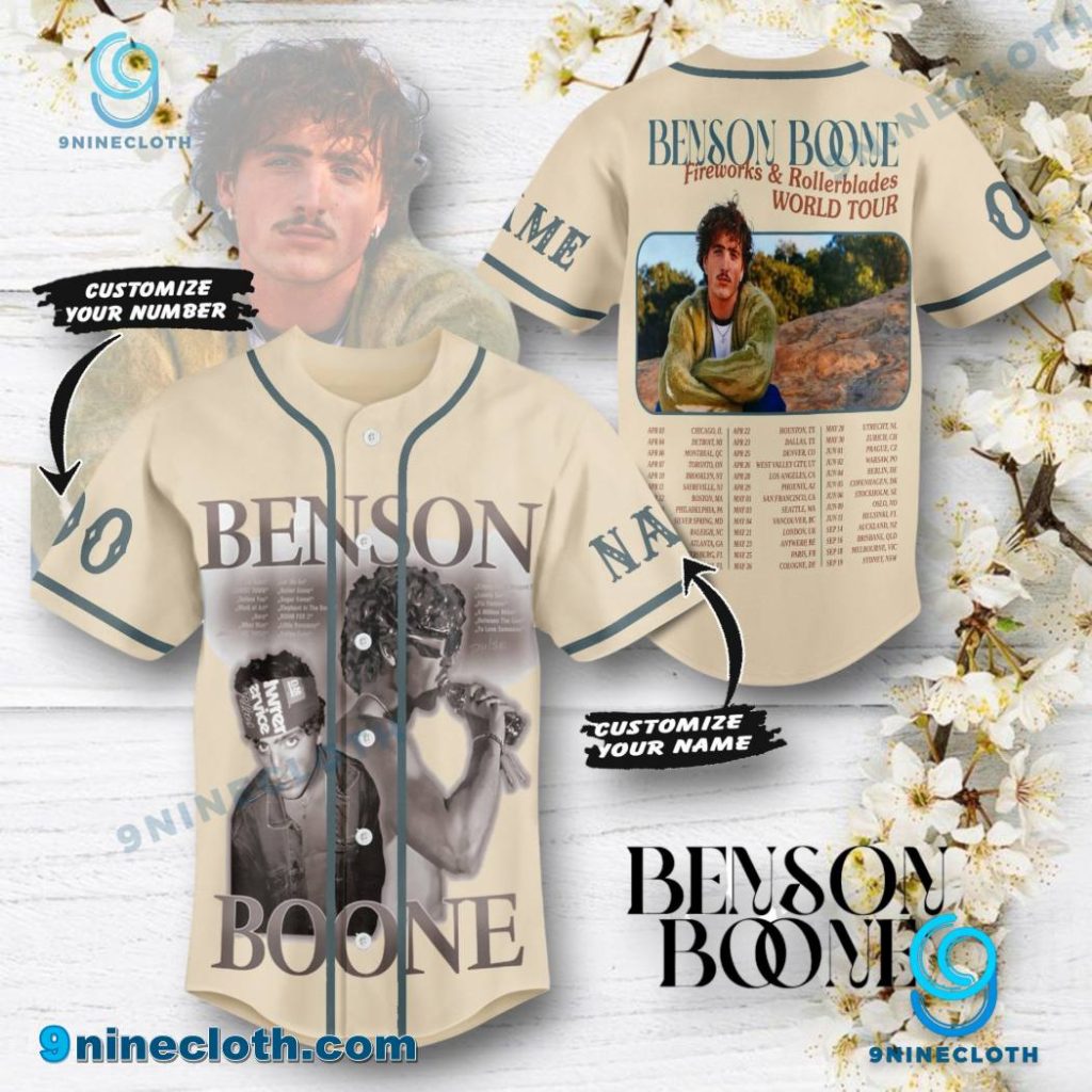 Benson Boone Fireworks And Rollerblades World Tour Personalized Baseball Jersey HG
