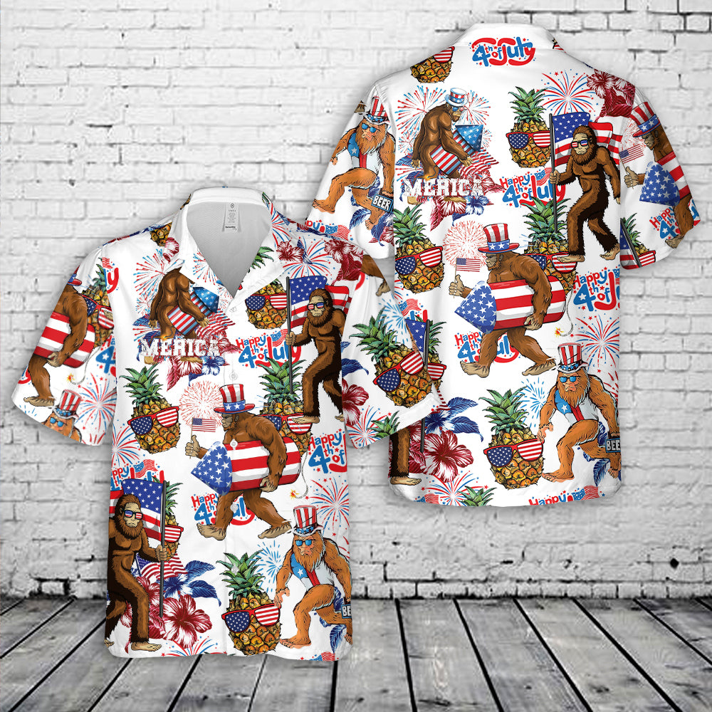 Bigfoot 4th of July Hawaiian Shirt NNA