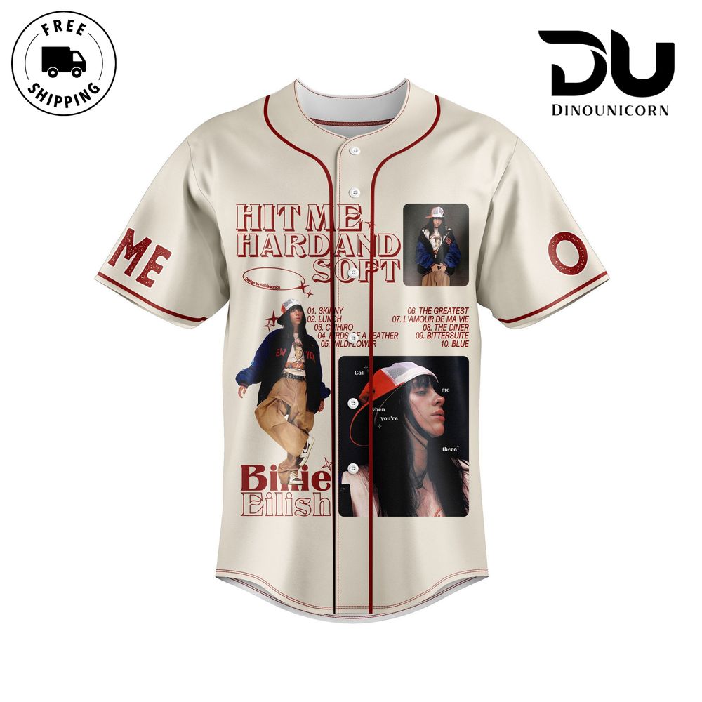 Billie Eilish Hit Me Hard And Soft Baseball Jersey NNA Limited Edition Tour Merchandise
