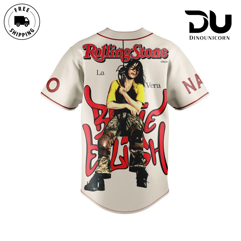 Billie Eilish Hit Me Hard And Soft Baseball Jersey NNA Limited Edition Tour Merchandise - Image 2