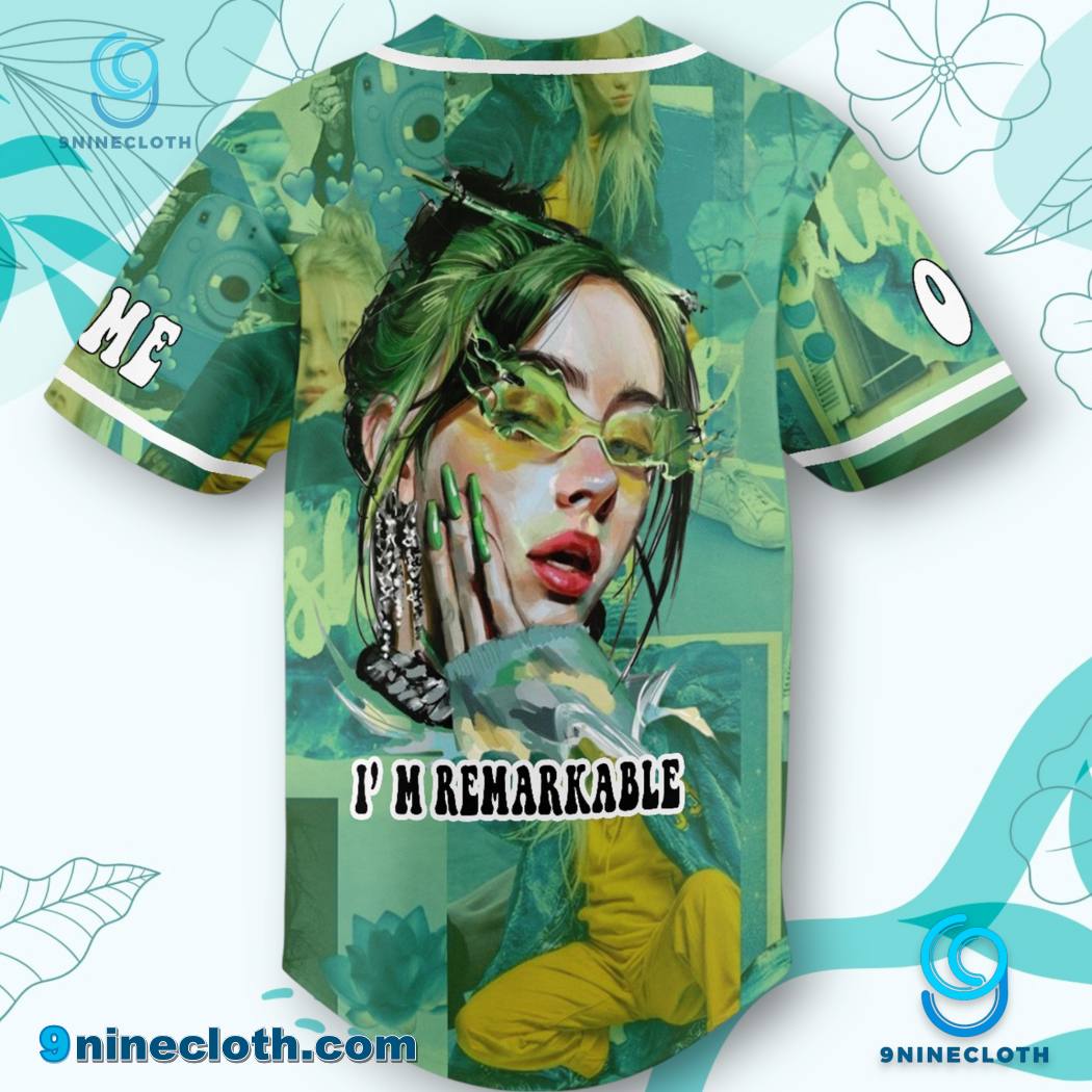 Billie Eilish I’m Remarkable Personalized Baseball Jersey HG - Image 3