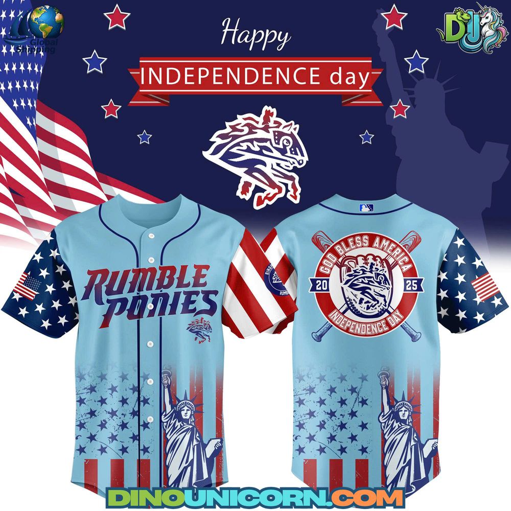 Binghamton Rumble Ponies MiLB Happy Independence Day Baseball Jersey NNA