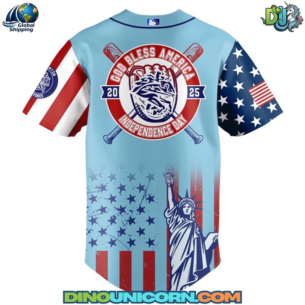 Binghamton Rumble Ponies MiLB Happy Independence Day Baseball Jersey NNA - Image 2