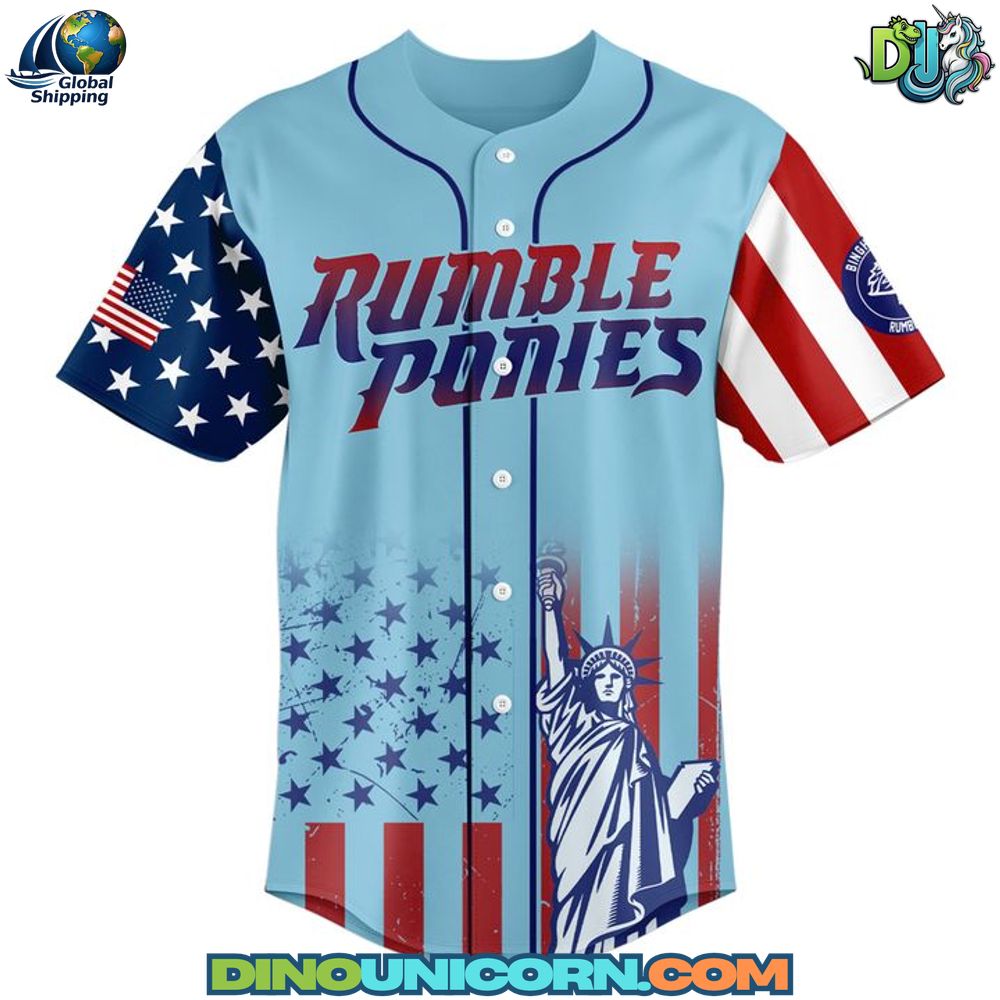 Binghamton Rumble Ponies MiLB Happy Independence Day Baseball Jersey NNA - Image 3