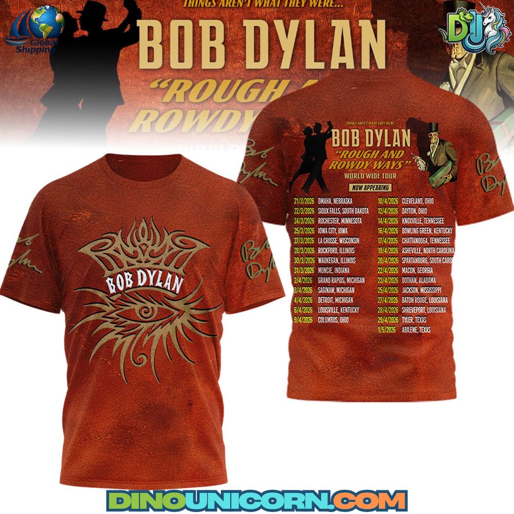 Bob Dylan Rough and Rowdy Ways World Wide Tour T-Shirt Hoodie Or Zip-up Hoodie NNA