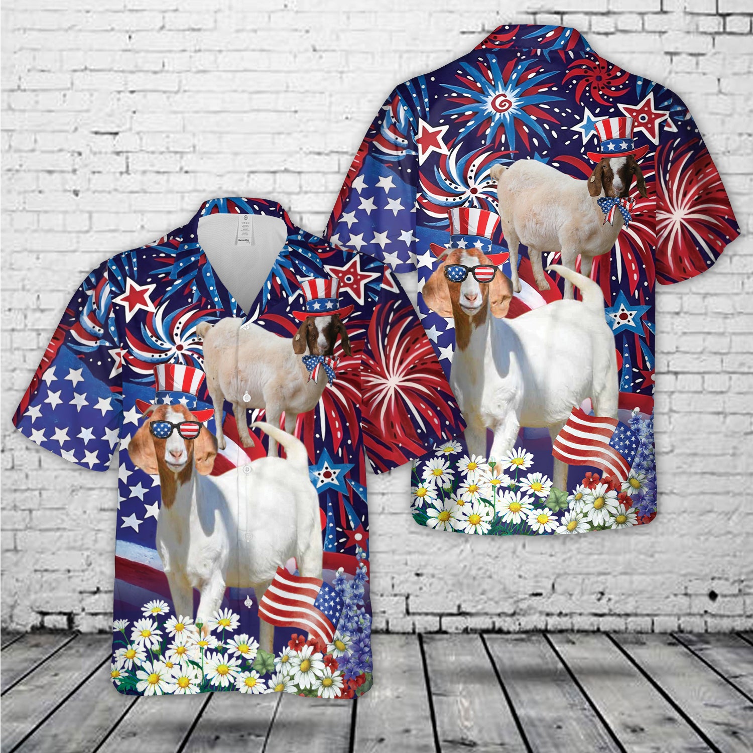 Boer Goat 4th Of July Hawaiian Shirt NNA