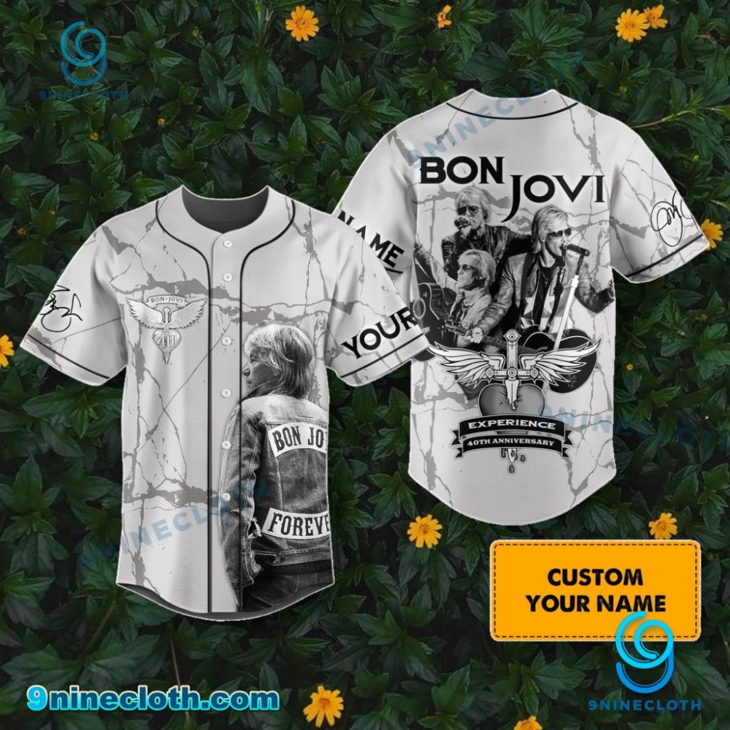Bon Jovi Experience 40th Anniversary Personalized Baseball Jersey HG