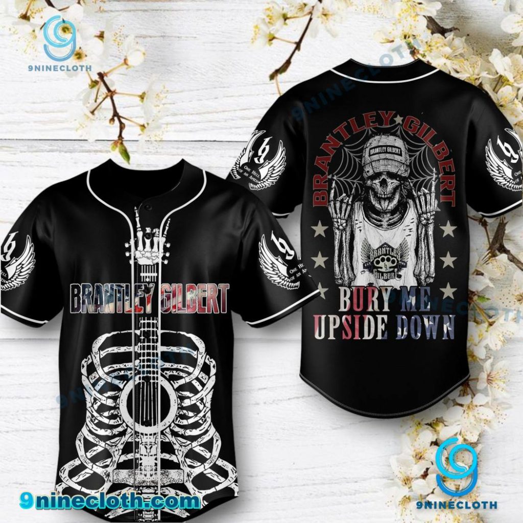Brantley Gilbert Bury Me Upside Down Baseball Jersey HG
