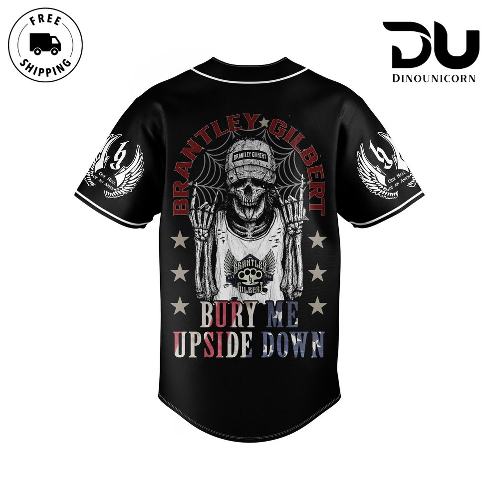 Brantley Gilbert – Bury Me Upside Down Baseball Jersey NNA Shirt - Image 2