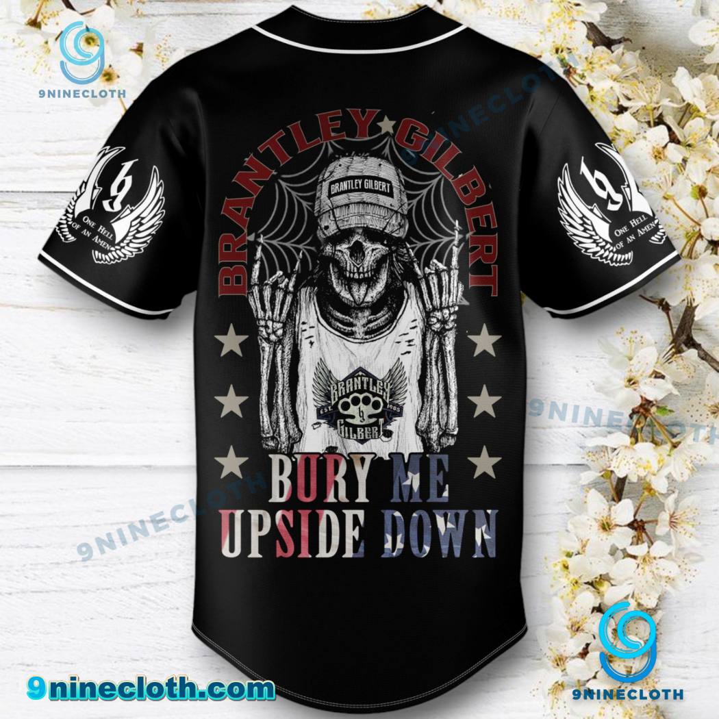 Brantley Gilbert Bury Me Upside Down Baseball Jersey HG - Image 3