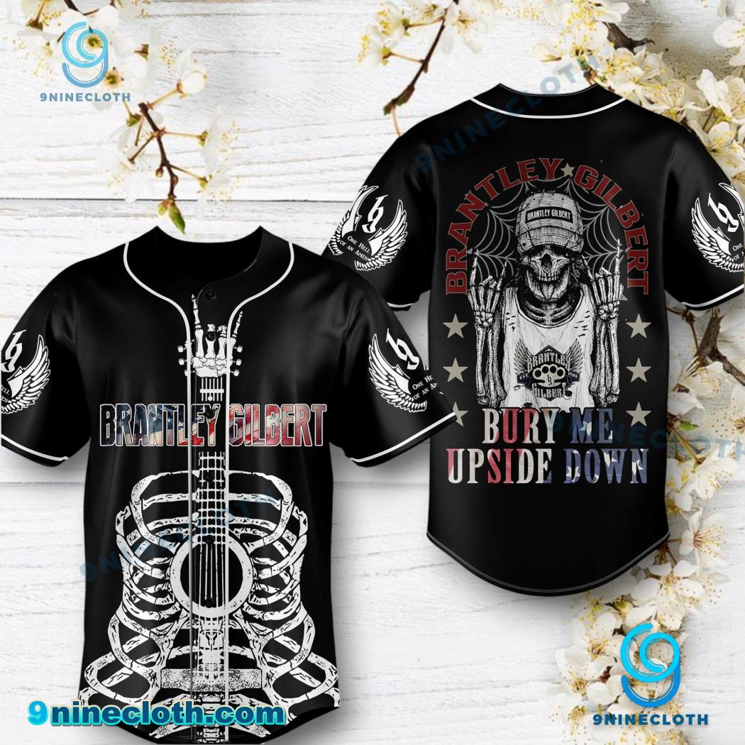 Brantley Gilbert Bury Me Upside Down Baseball Jersey HG