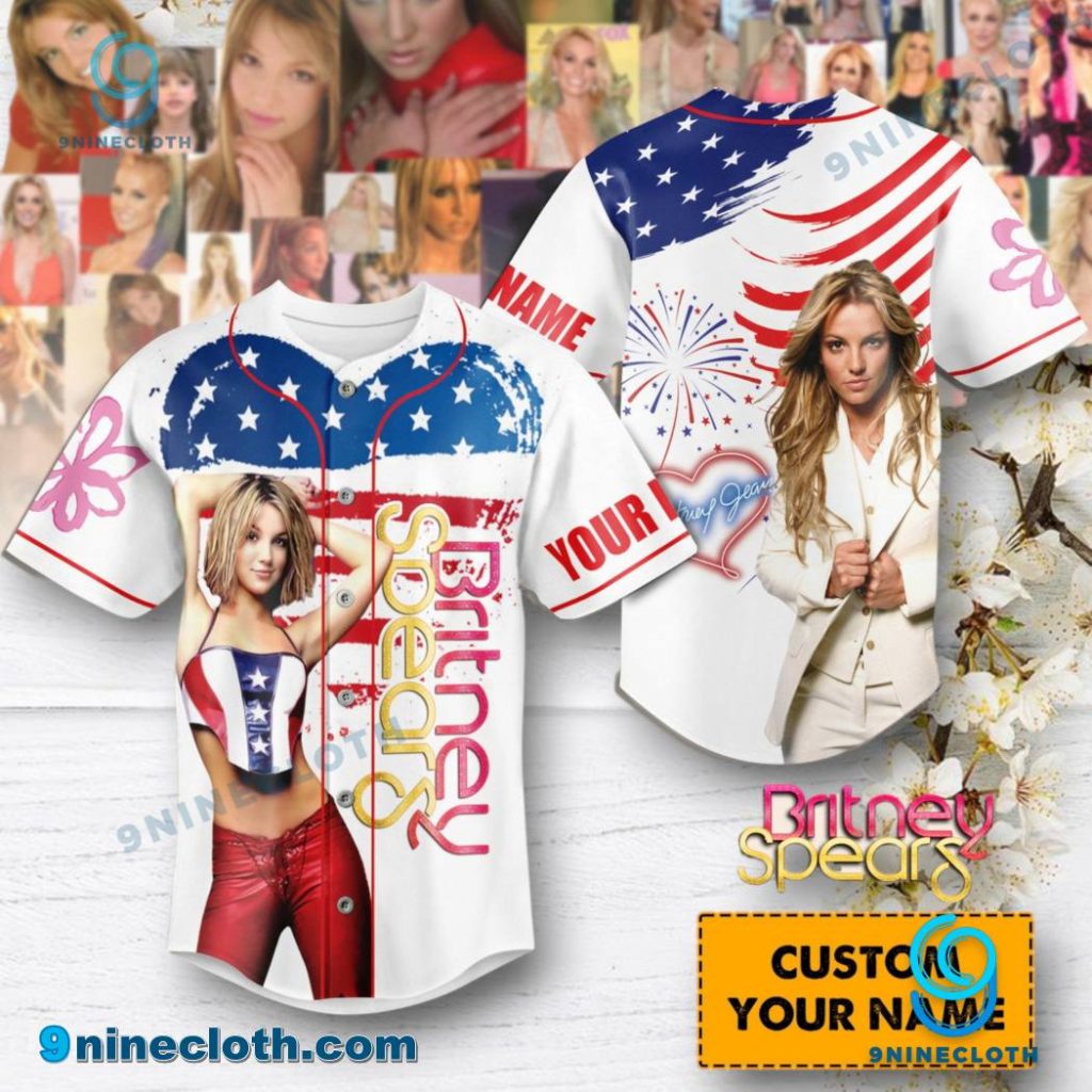 Britney Spears Britney Jean American Flag Personalized Baseball Jersey HG