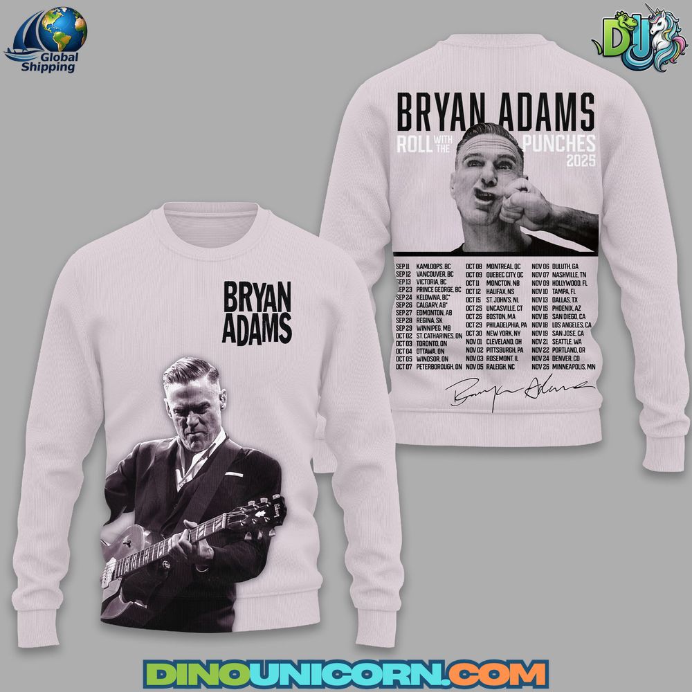 Bryan Adams Roll with the Punches T-Shirt Hoodie Or Zip-up Hoodie NNA - Image 3