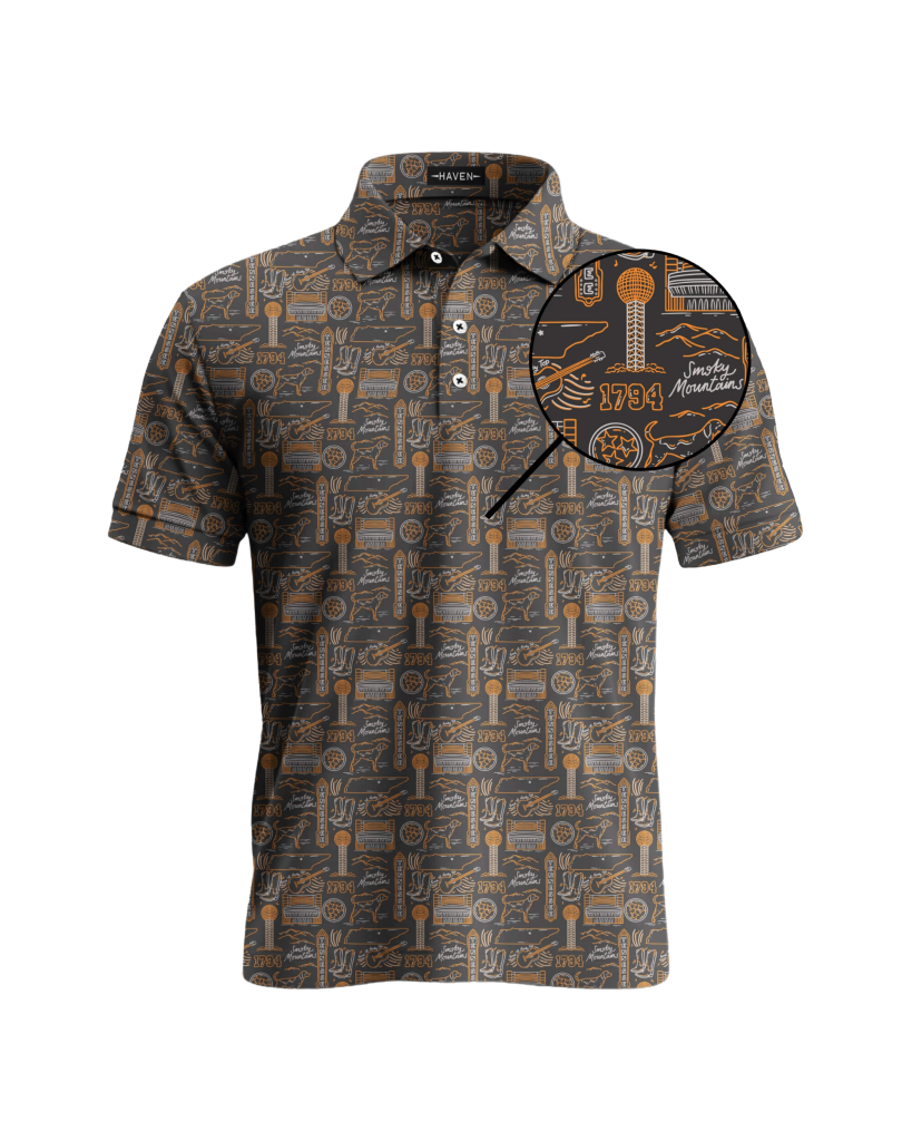 Tennessee Football HFN Polo Shirt Smokey Knoxville Golf