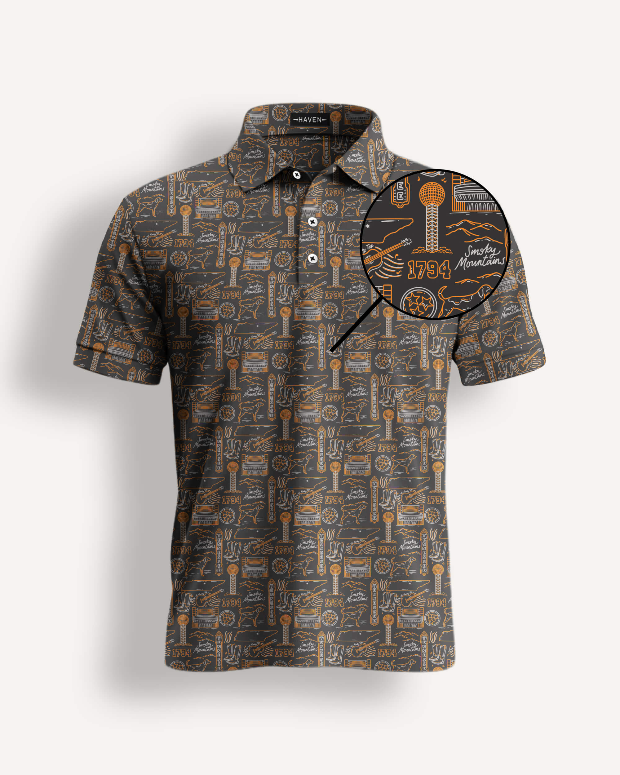 Tennessee Football HFN Polo Shirt Smokey Knoxville Golf - Image 2