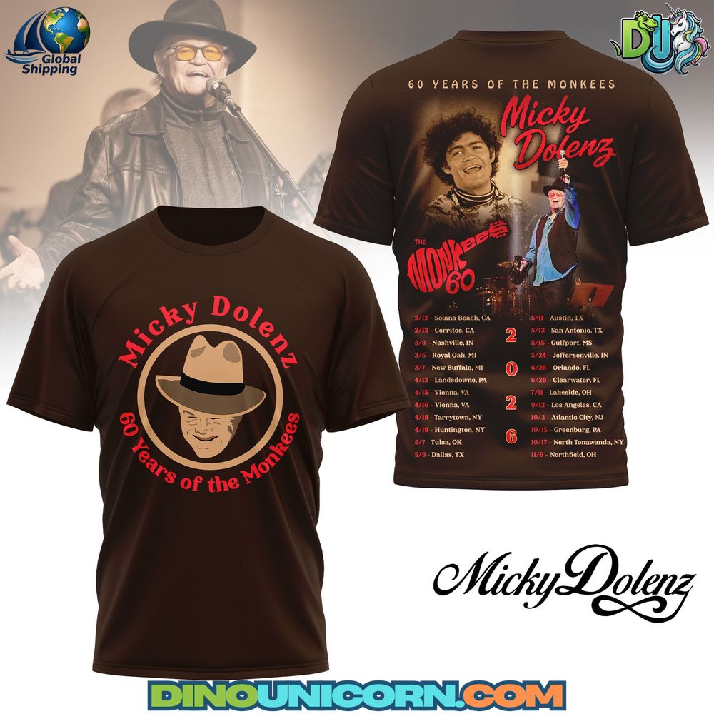 Micky Dolenz 60 Years of The Monkees Tour T-Shirt Hoodie Or Zip-up Hoodie NNA