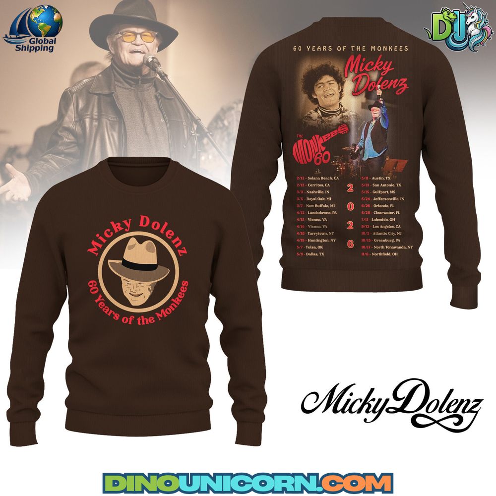 Micky Dolenz 60 Years of The Monkees Tour T-Shirt Hoodie Or Zip-up Hoodie NNA - Image 3