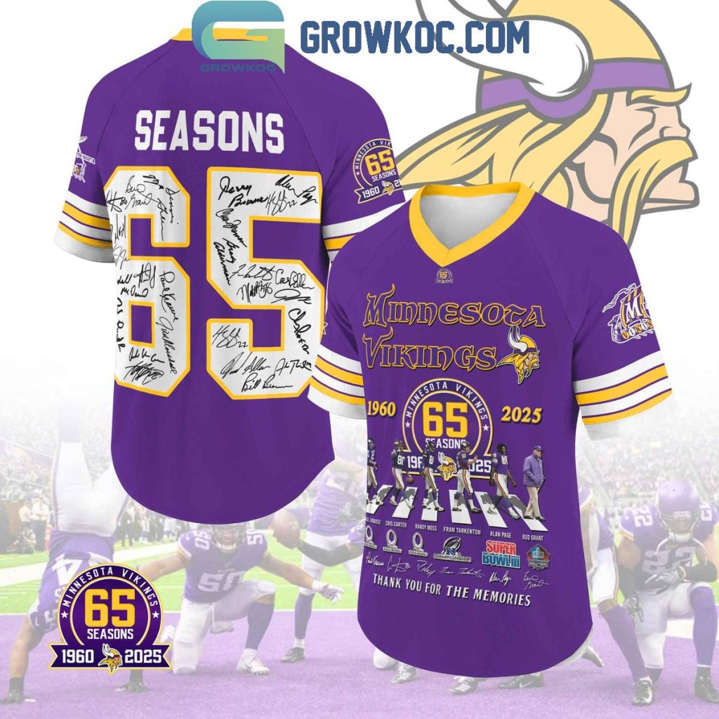 Minnesota Vikings 65 Seasons 1960 2025 Memories Football Jersey, Mesh Jersey, Women Croptop Sports Shirt HFN