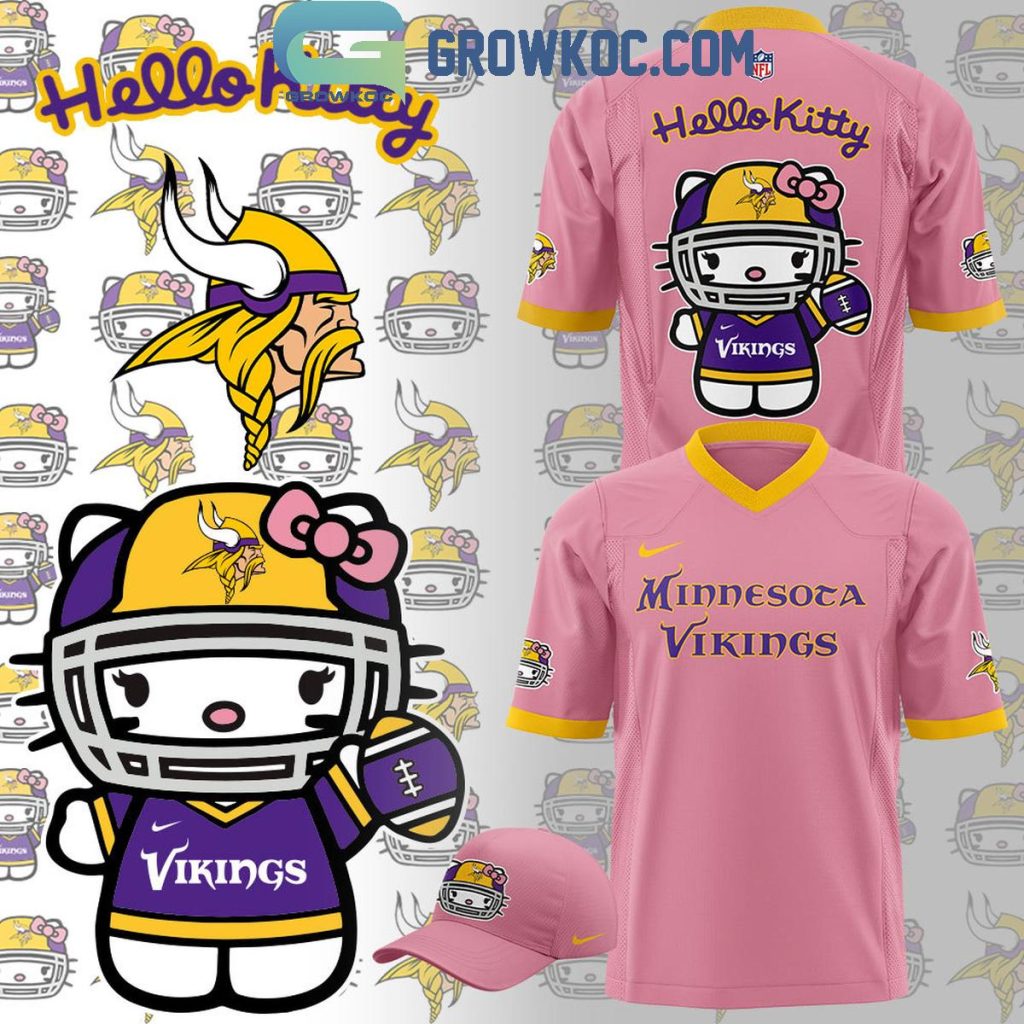 Minnesota Vikings Hello Kitty Pink Dream Football Jersey, Mesh Jersey, Women Croptop Sports Shirt HFN