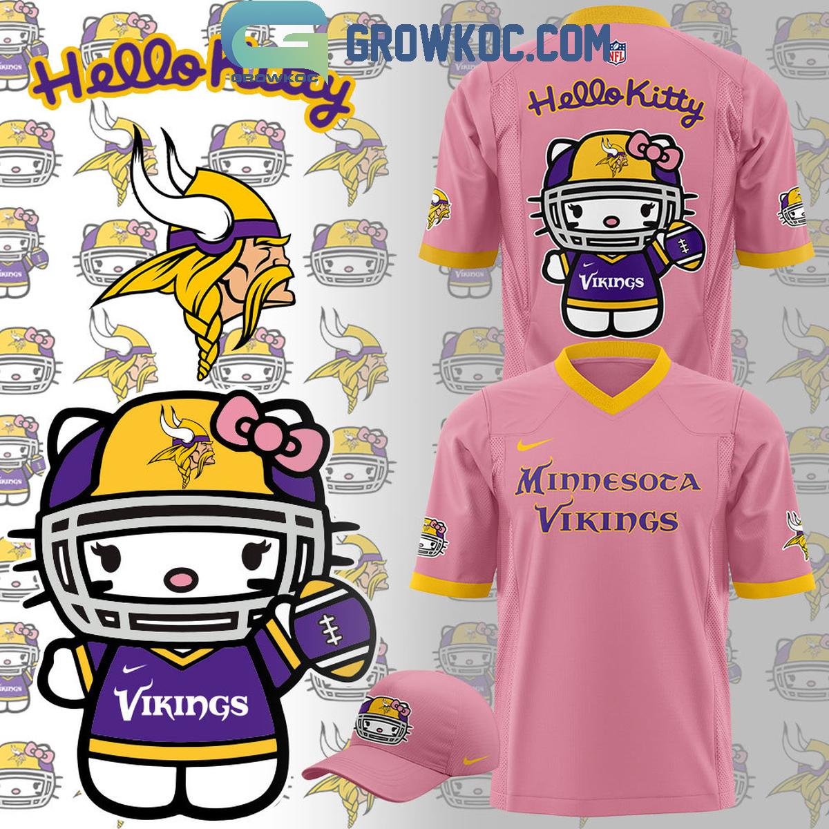 Minnesota Vikings Hello Kitty Pink Dream Football Jersey, Mesh Jersey, Women Croptop Sports Shirt HFN