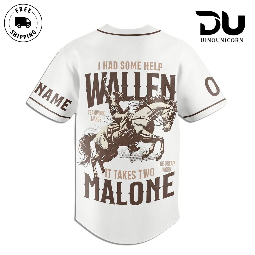Morgan Wallen X Post Malone Baseball Jersey NNA Shirt - Image 3