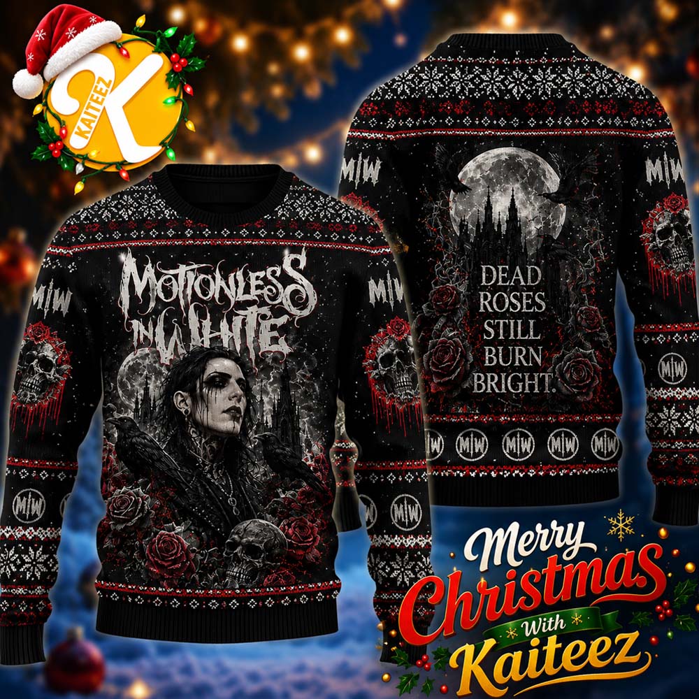 Motionless In White Dead Roses Still Burn Bright Ugly Sweater HG