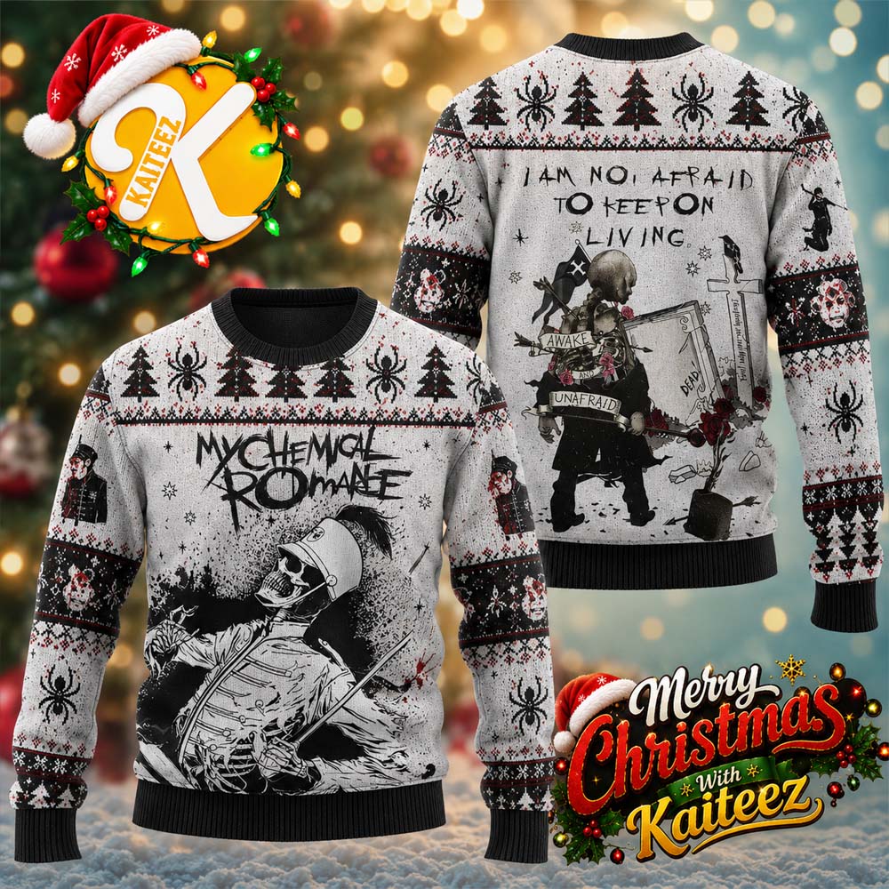 My Chemical Romance I Am Not Afraid To Keep On Living Ugly Christmas Sweater HG