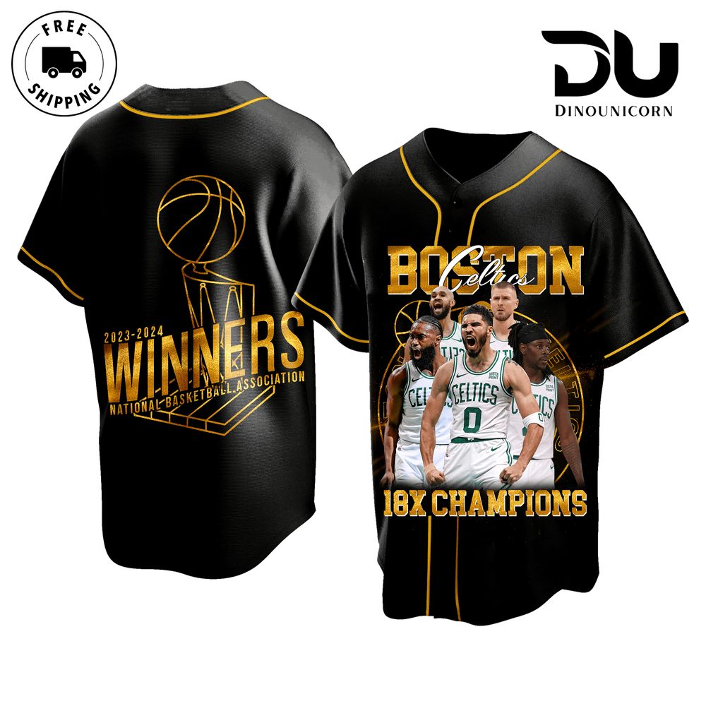 NBA Boston Celtics 18X Champions 3D Baseball Jersey NNA - Image 2