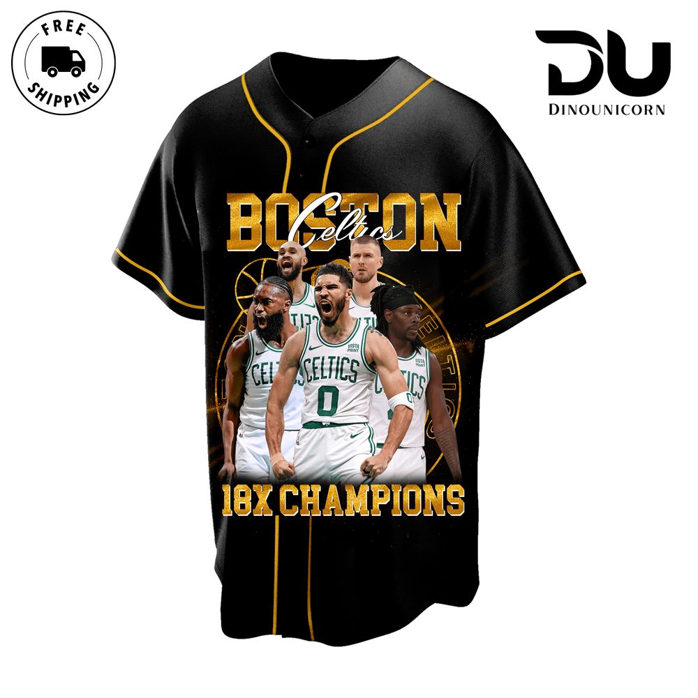 NBA Boston Celtics 18X Champions 3D Baseball Jersey NNA - Image 3