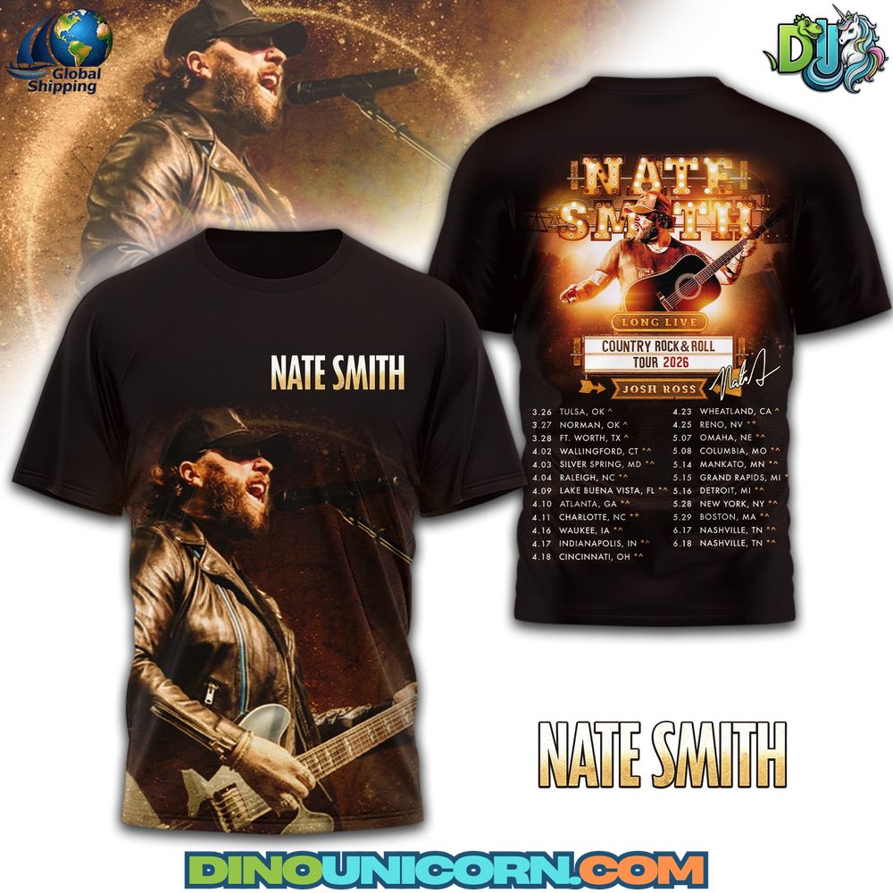 Nate Smith Long Live Country Rock & Roll Tour 2026 T-Shirt Hoodie Or Zip-up Hoodie NNA