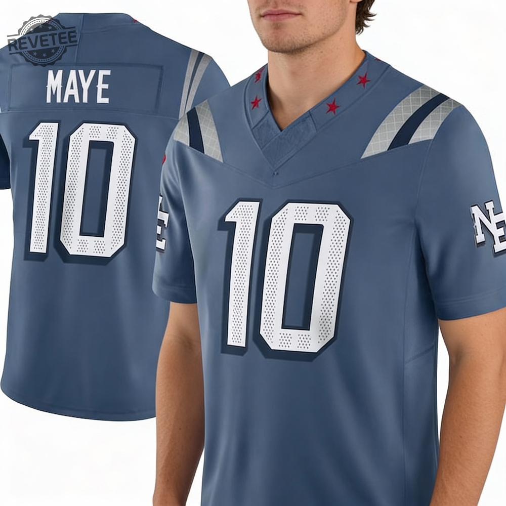 New England Patriots Drake Maye Jersey Storm Blue 2025 Rivalries Limited Edition Fan Shirt HFN