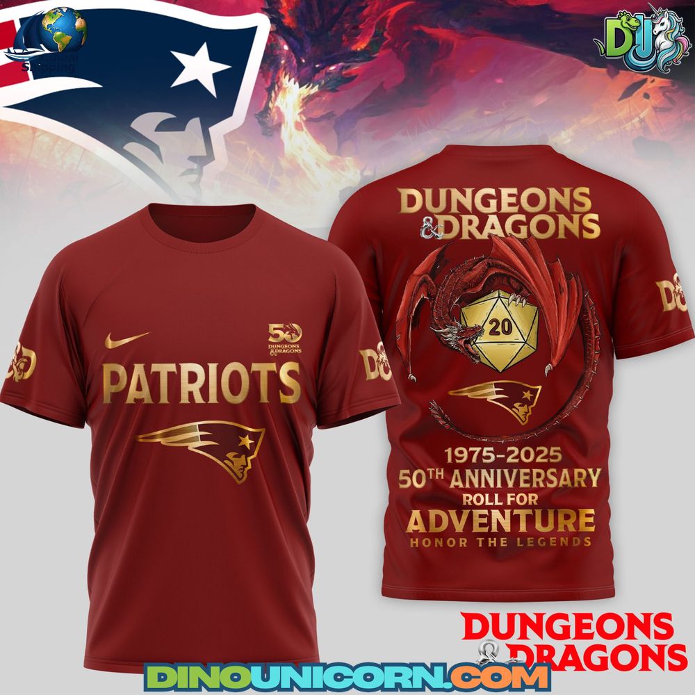 New England Patriots Dungeons And Dragons 50th Anniversary T-Shirt Hoodie Or Zip-up Hoodie NNA