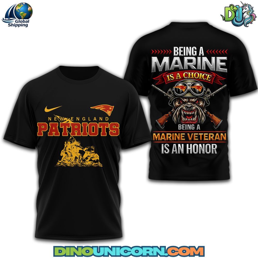 New England Patriots Marine Veteran 3D T-Shirt Hoodie Or Zip-up Hoodie NNA - Image 2