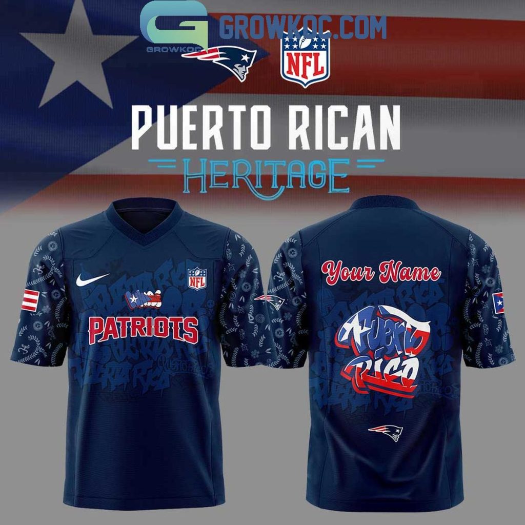 New England Patriots Puerto Rican Heritage Football Jersey, Mesh Jersey, Women Croptop Sports Shirt HFN
