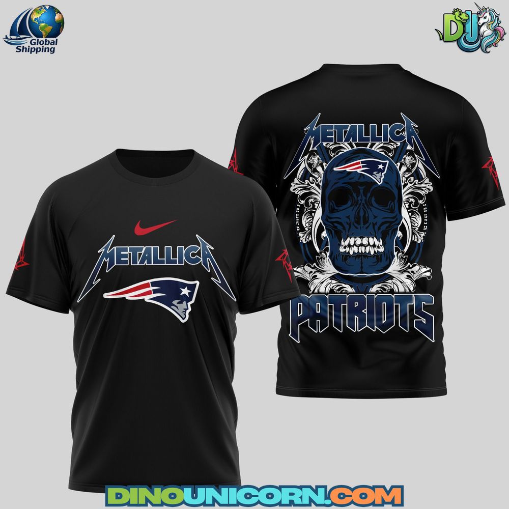 New England Patriots Skull T-Shirt Hoodie Or Zip-up Hoodie NNA - Image 2