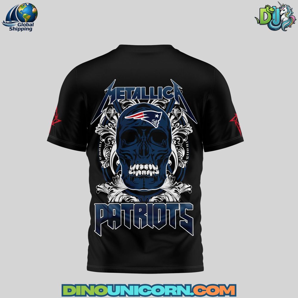 New England Patriots Skull T-Shirt Hoodie Or Zip-up Hoodie NNA - Image 3