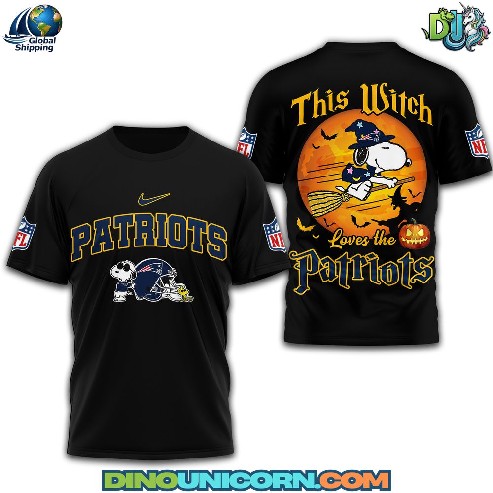 New England Patriots Snoopy Witch T-Shirt Hoodie Or Zip-up Hoodie NNA - Image 2