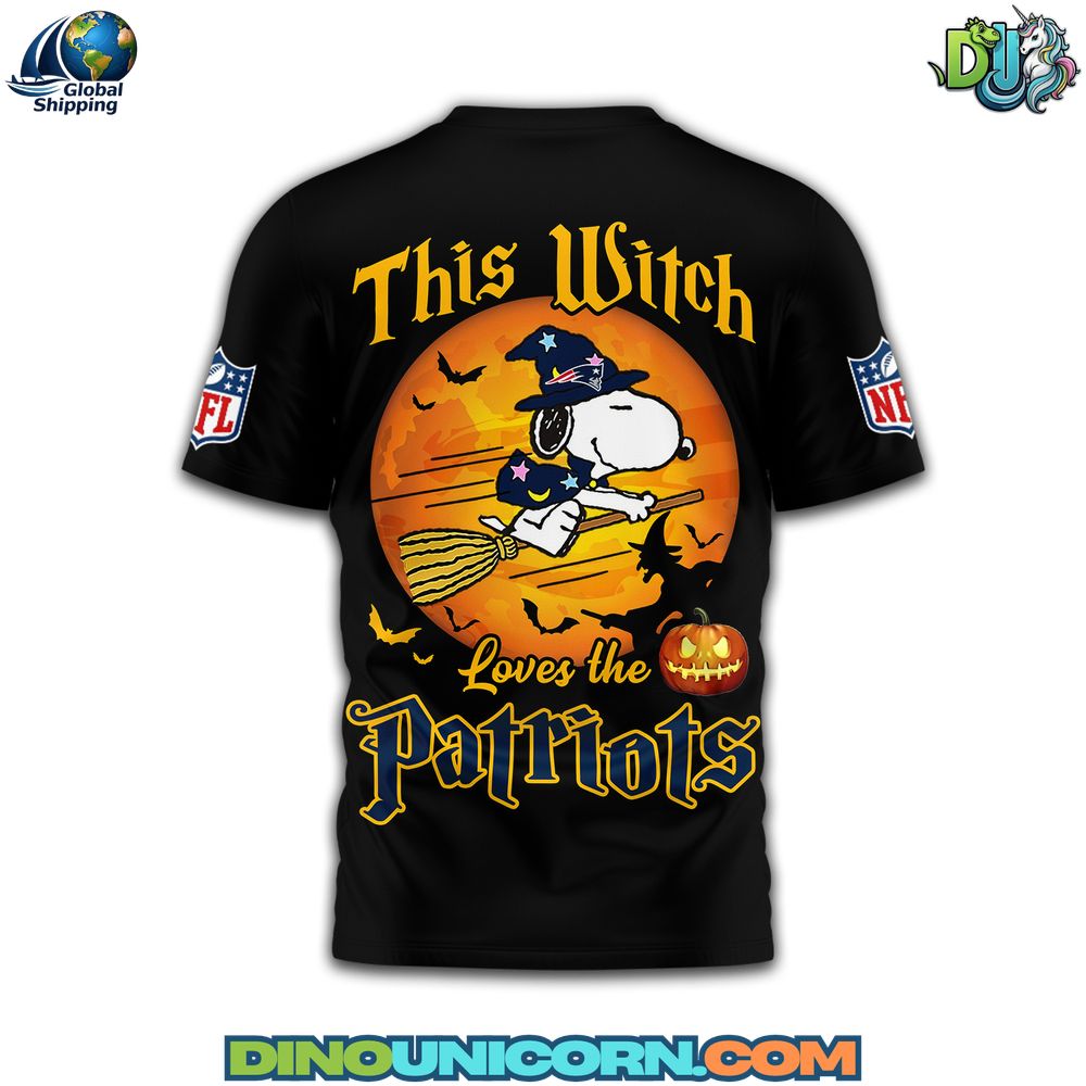 New England Patriots Snoopy Witch T-Shirt Hoodie Or Zip-up Hoodie NNA - Image 4