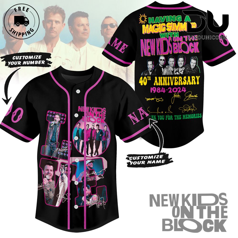 New Kids On The Block 40Th Anniversary Baseball Jersey NNA Shirt