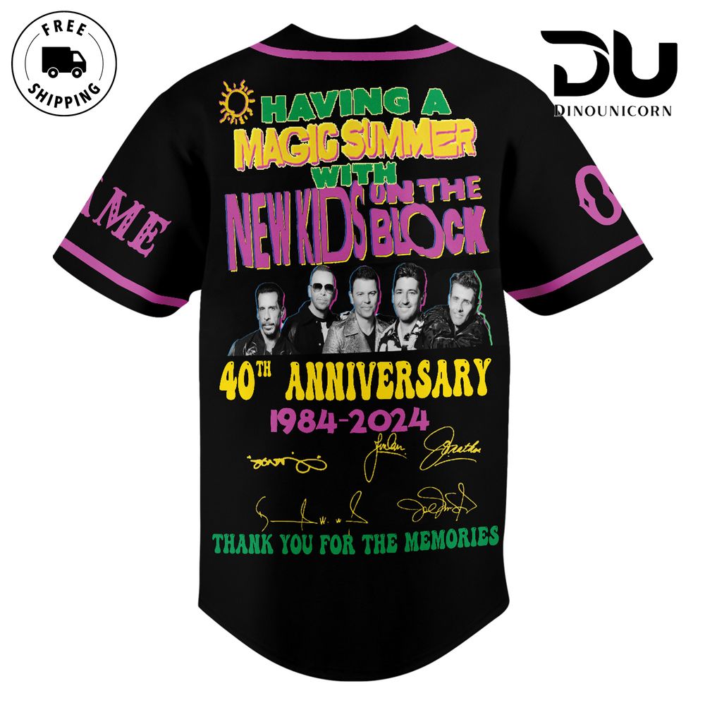 New Kids On The Block 40Th Anniversary Baseball Jersey NNA Shirt - Image 3
