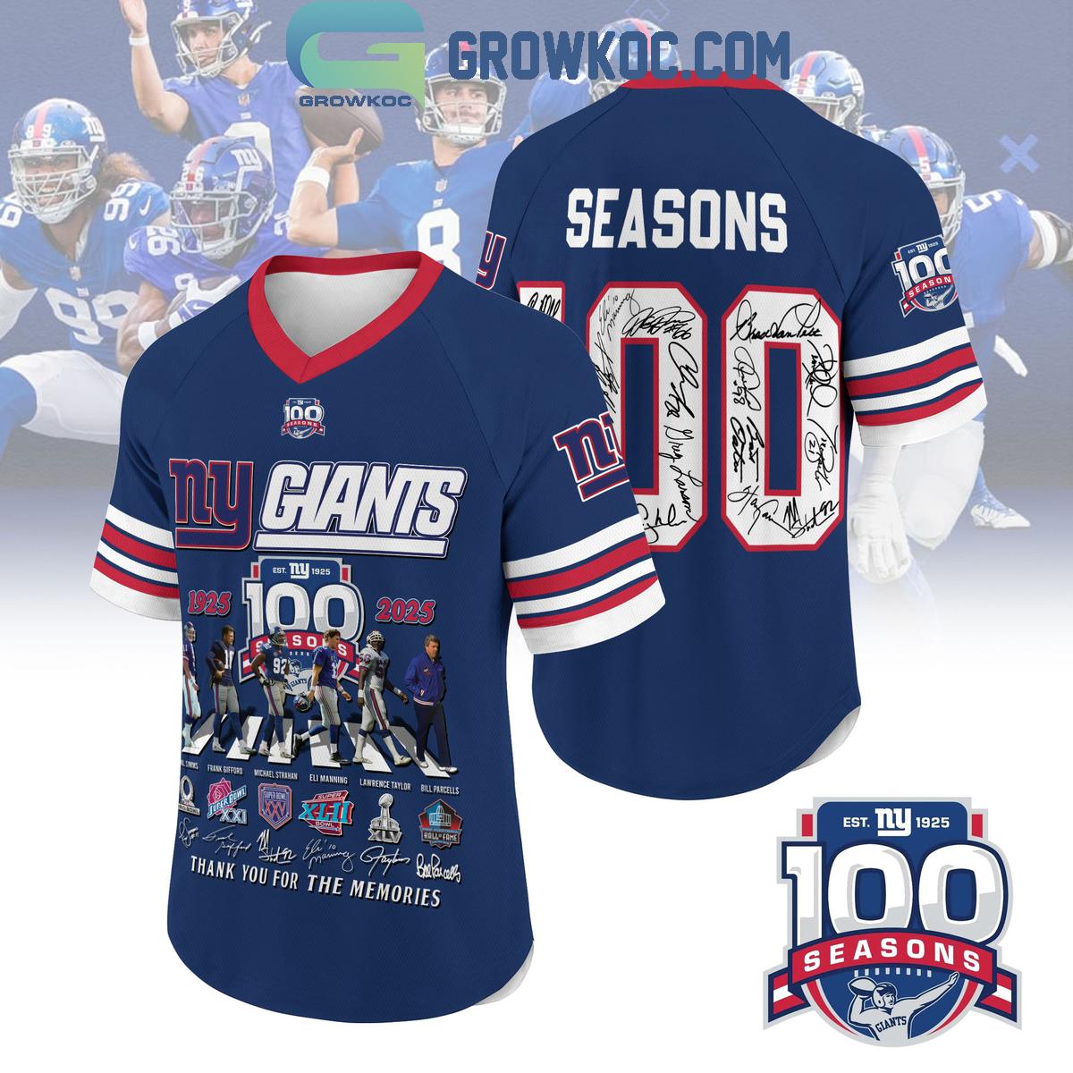 New York Giants 100th Anniversary 1925 2025 Memories Football Jersey, Mesh Jersey, Women Croptop Sports Shirt HFN